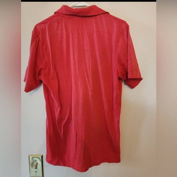 Vintage 70s Adidas Trefoil Polo Spellout pocket Large red - Picture 6 of 7